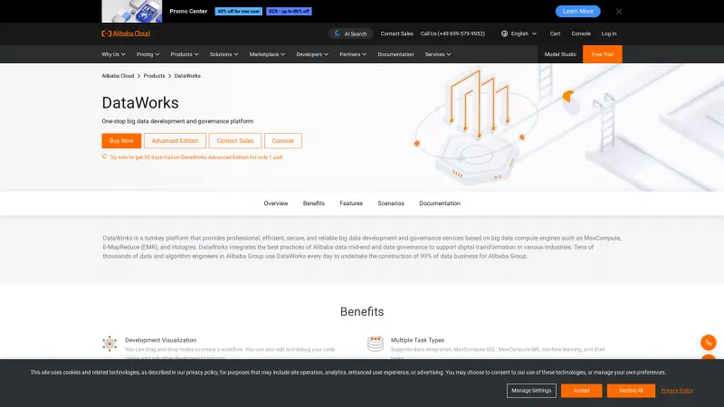 Homepage of DataWorks