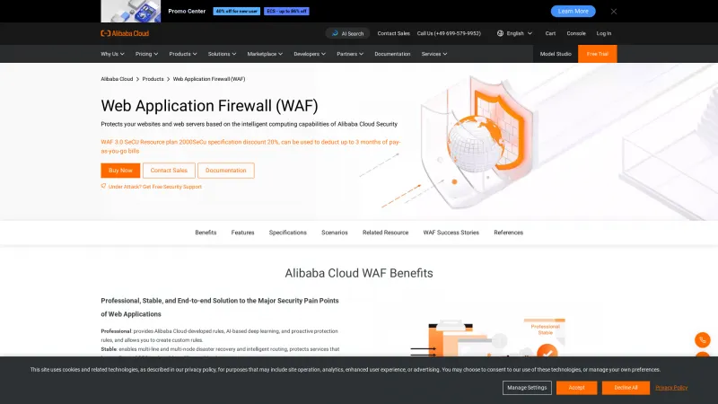 Homepage of Alibaba Cloud WAF