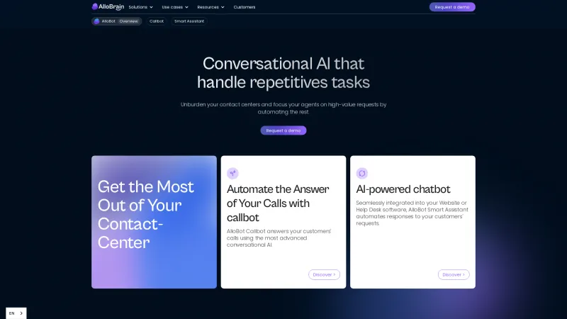 Homepage of AlloBot