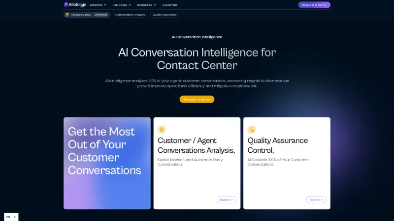 Homepage of AlloIntelligence