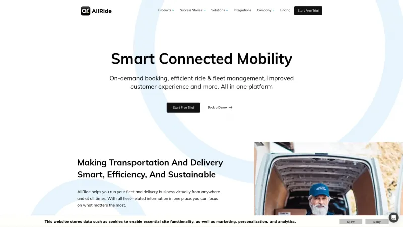 Homepage of AllRide