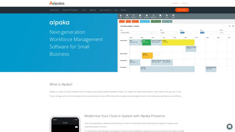 Homepage of Alpaka