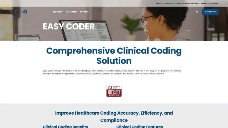 Homepage of Easy Coder