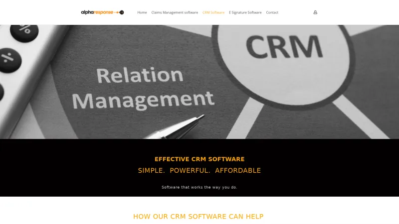 Homepage of Alpha CRM