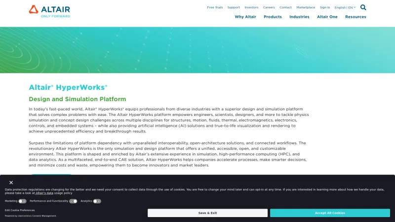 Homepage of HyperWorks