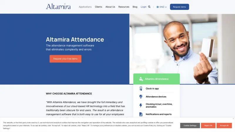 Homepage of Altamira Attendance