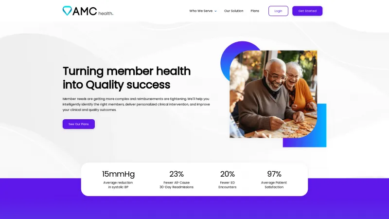 Homepage of AMC Health