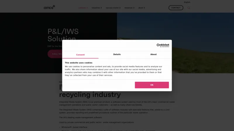 Homepage of Integrated Waste System (IWS)