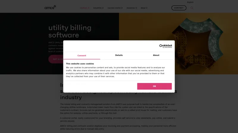 Homepage of AMCS Utility Billing