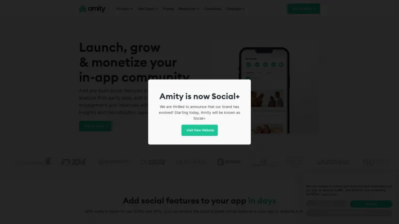 Homepage of Amity Social Cloud