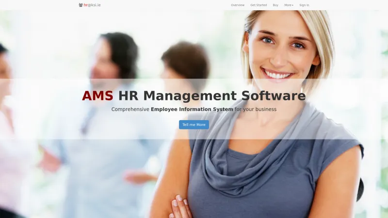 Homepage of AMS HR Management Software