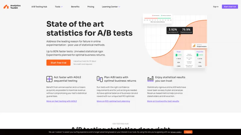 Homepage of Analytics Toolkit