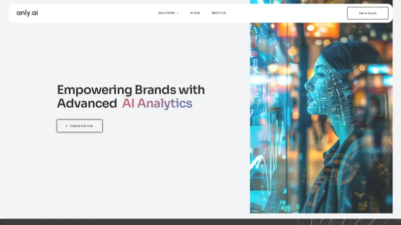 Homepage of Anly.ai