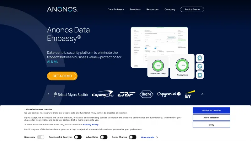 Homepage of Anonos Data Embassy
