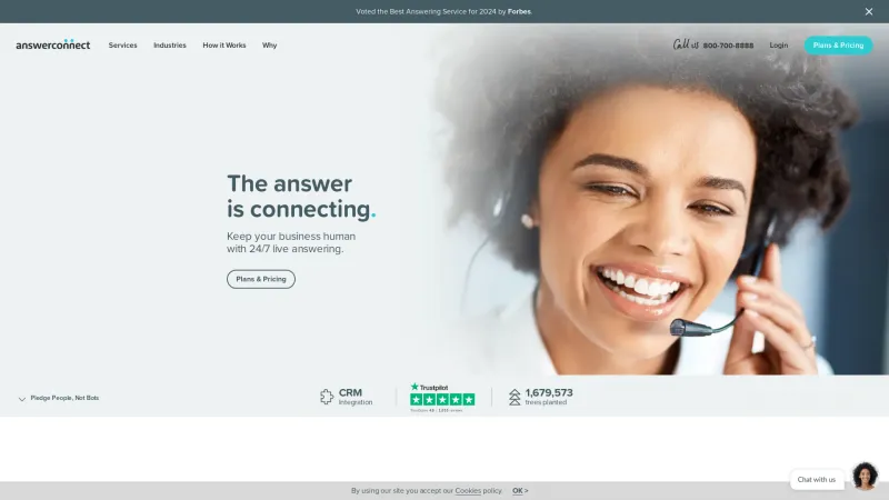 Homepage of AnswerConnect