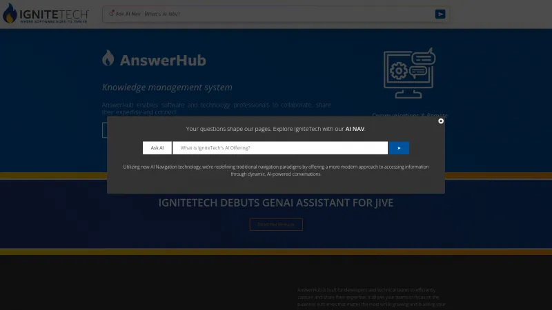 Homepage of AnswerHub