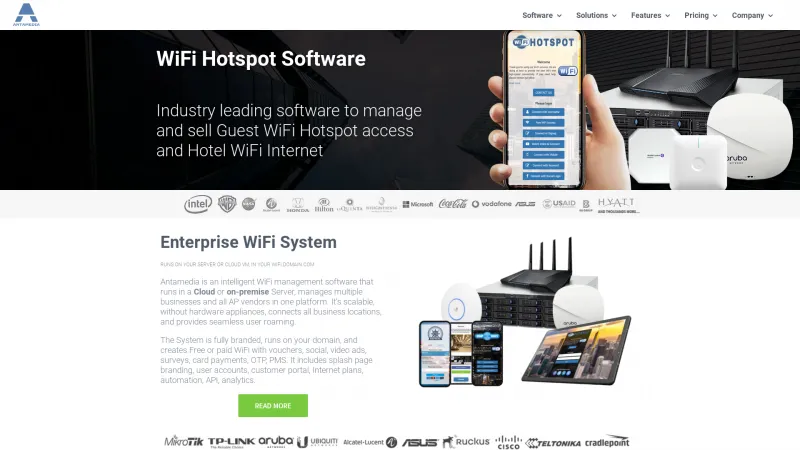 Homepage of Antamedia HotSpot Software