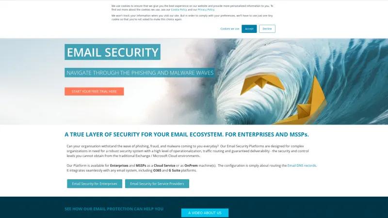 Homepage of Mail Protection Service