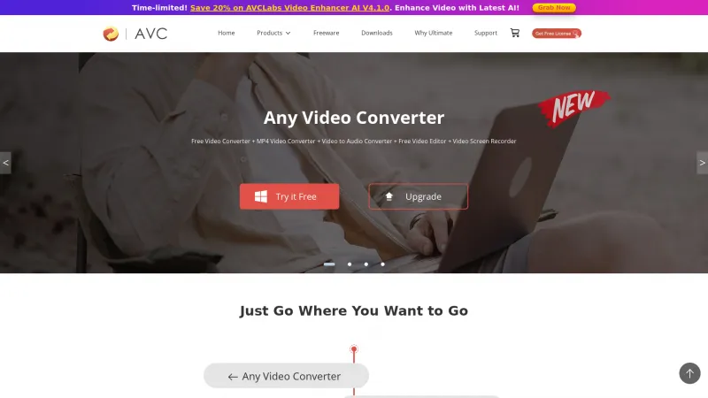 Homepage of Any Video Converter