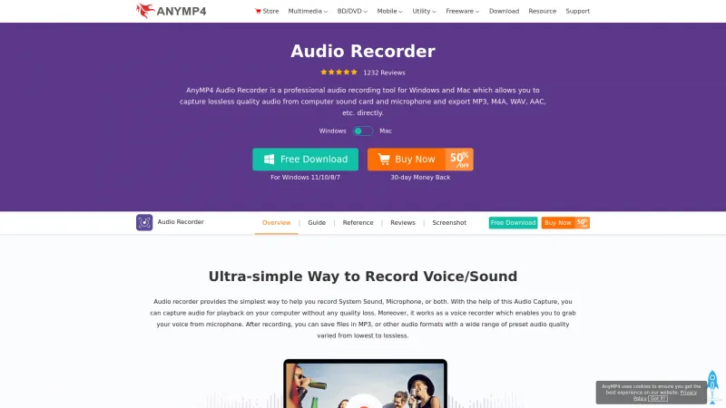 Homepage of AnyMP4 Audio Recorder