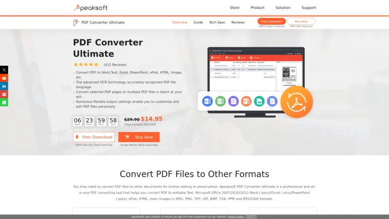 Homepage of Apeaksoft PDF Converter Ultimate