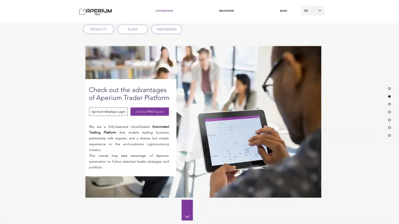 Homepage of Aperium