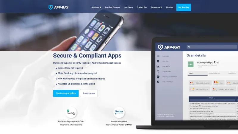 Homepage of App-Ray