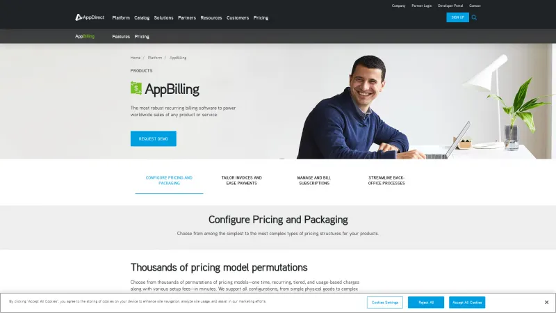 Homepage of AppBilling