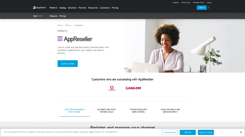 Homepage of AppReseller