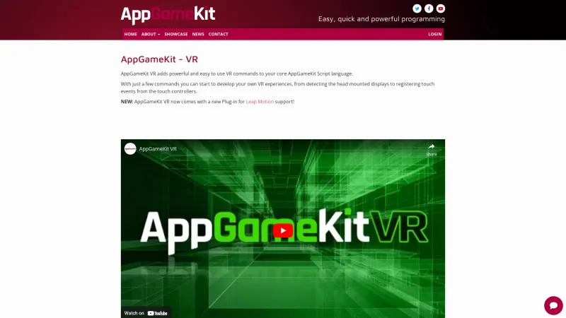 Homepage of AppGameKit