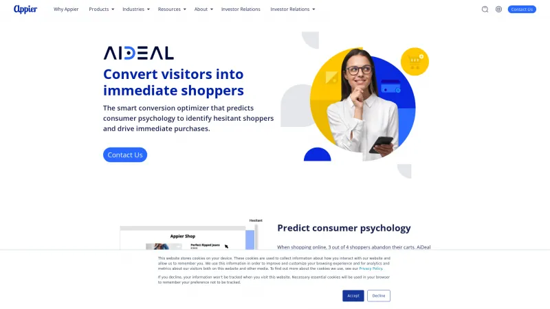 Homepage of AiDeal