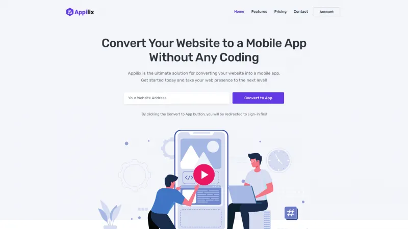 Homepage of Appilix