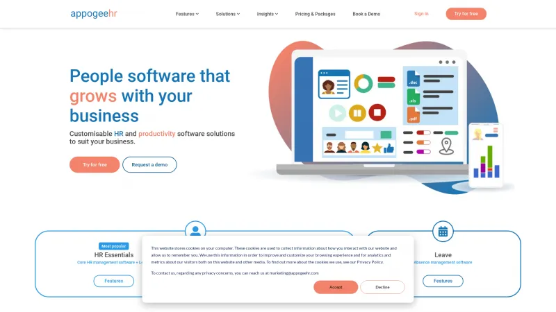 Homepage of Appogee HR