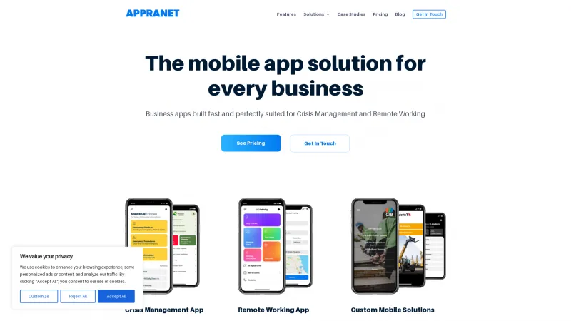 Homepage of Appranet