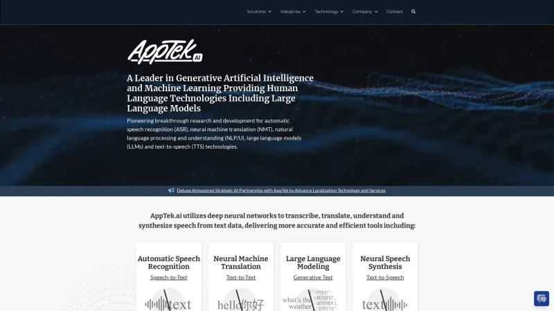 Homepage of AppTek