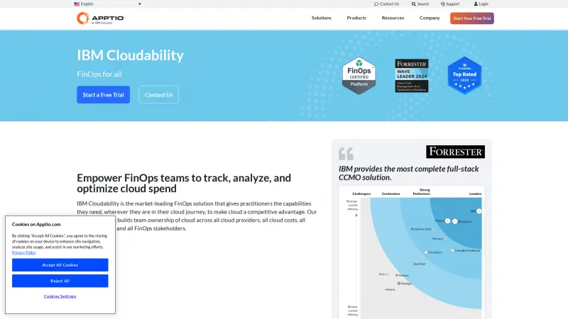 Homepage of Cloudability