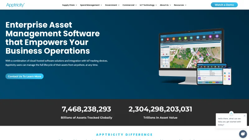 Homepage of Apptricity Enterprise Asset Management