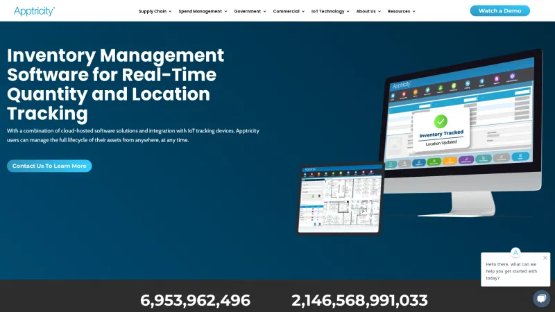 Homepage of Apptricity Inventory Management