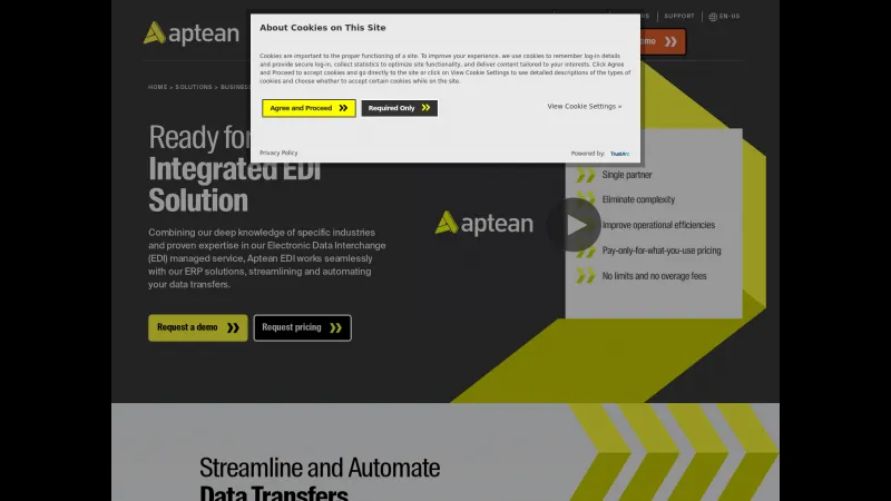 Homepage of Aptean EDI