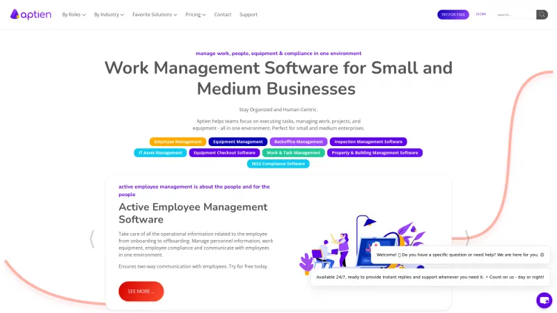 Homepage of Aptien