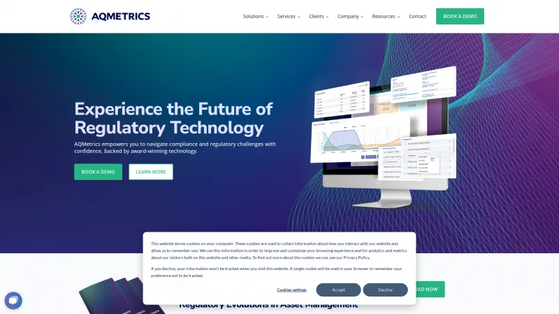 Homepage of AQMETRICS