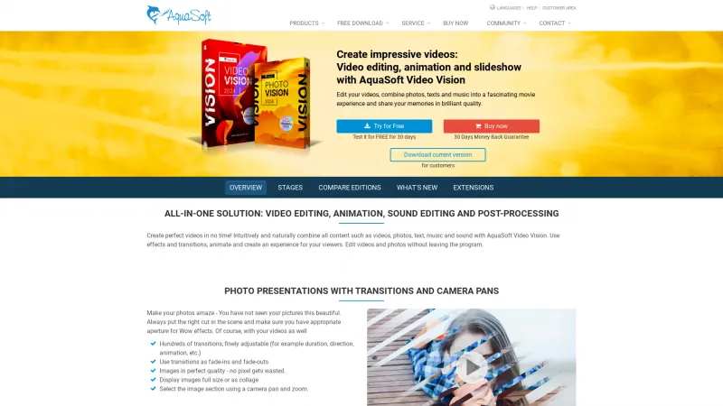 Homepage of AquaSoft Video Vision