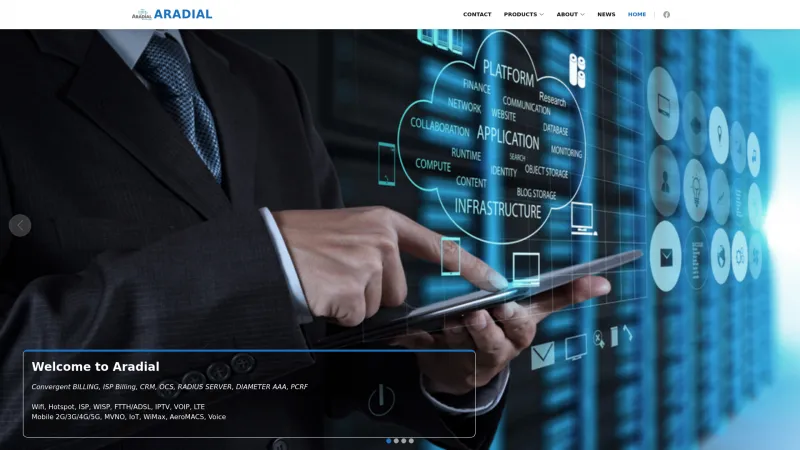 Homepage of Aradial