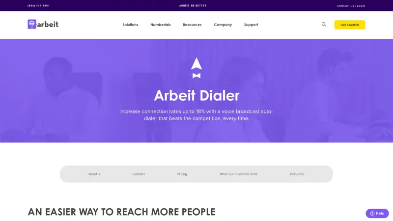 Homepage of Arbeit Dialer