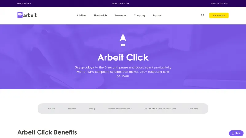 Homepage of Arbeit Click