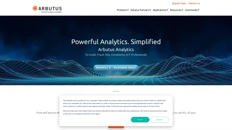 Homepage of Arbutus Audit Analytics