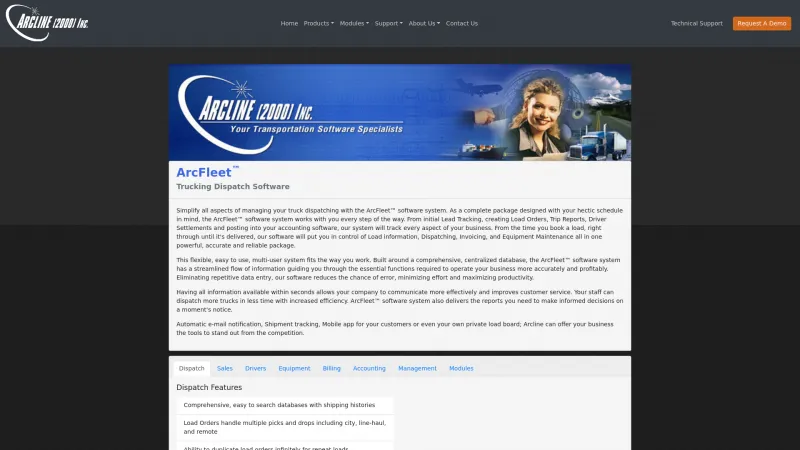 Homepage of ArcFleet