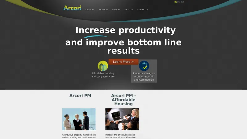 Homepage of Arcori PM