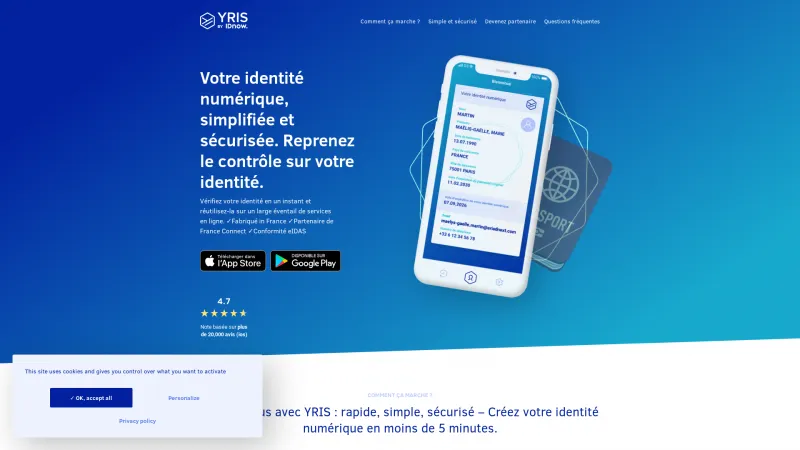 Homepage of MobileID.io