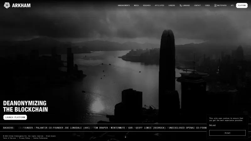 Homepage of Arkham